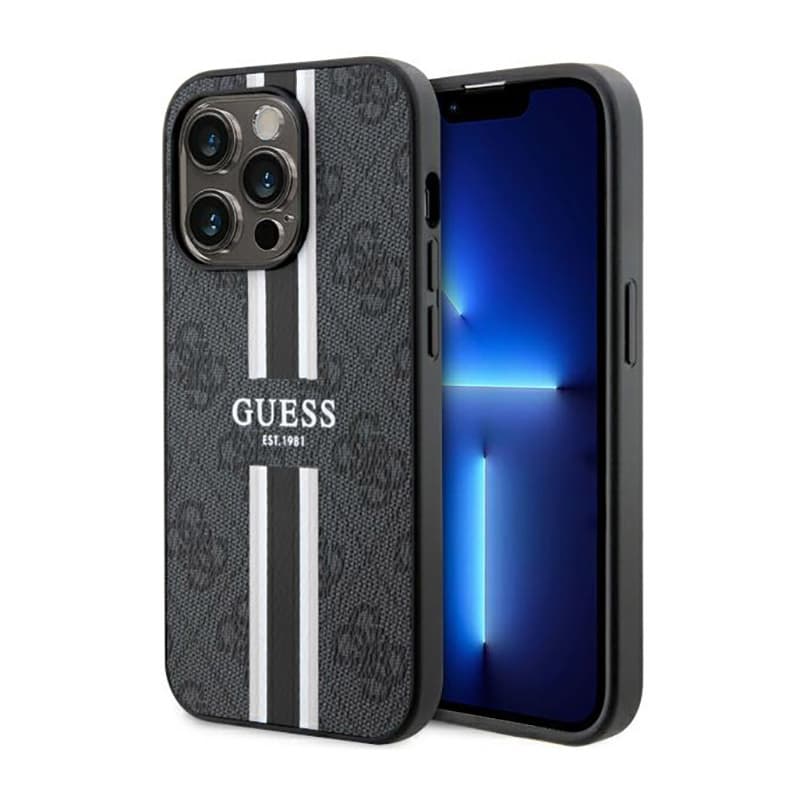 Guess 4G Printed Stripes MagSafe - Case for iPhone 14 Pro (Black) 1