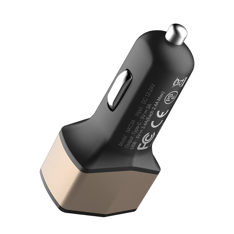 Nillkin Celerity Car Charger - 2x USB-A + 1x USB-C, 32W (Gold) 4