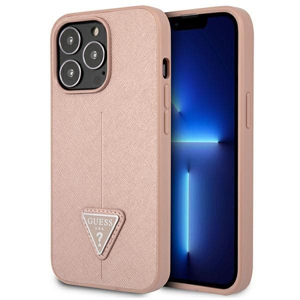 Guess SaffianoTriangle Logo Case - Case for iPhone 13 Pro (pink) 1