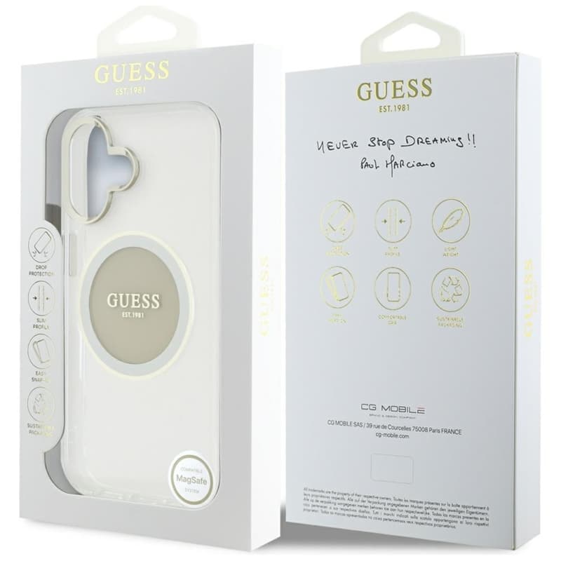 Guess IML Metal Colored Circle Classic Logo MagSafe - Case for iPhone 16 (gray) 8