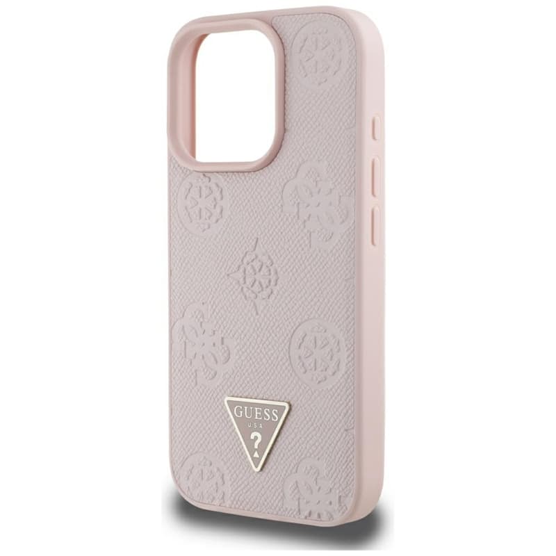 Guess Grained Hot Stamp Peony Triangle Logo MagSafe - Case for iPhone 16 Pro Max (pink) 6