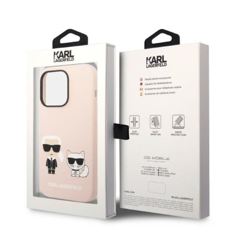 Karl Lagerfeld Liquid Silicone Karl & Choupette MagSafe - Case for iPhone 14 Pro Max (Pink) 8