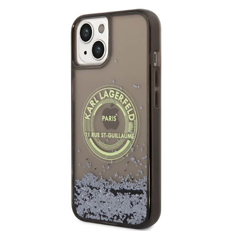 Karl Lagerfeld Liquid Glitter Round RSG Logo Case - Case for iPhone 14 Plus (Black) 2