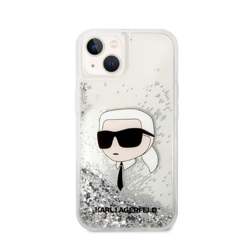 Karl Lagerfeld Liquid Glitter NFT Karl's Head - Case for iPhone 14 Plus (Silver) 3