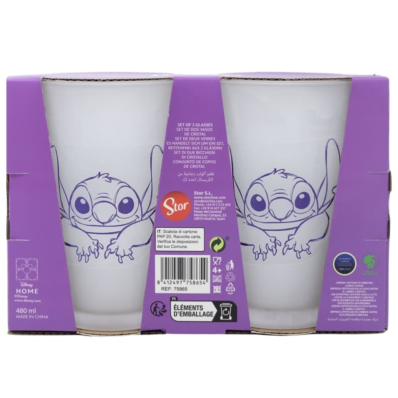Disney Stitch - Set of two glasses in a decorative box (490 ml) 2