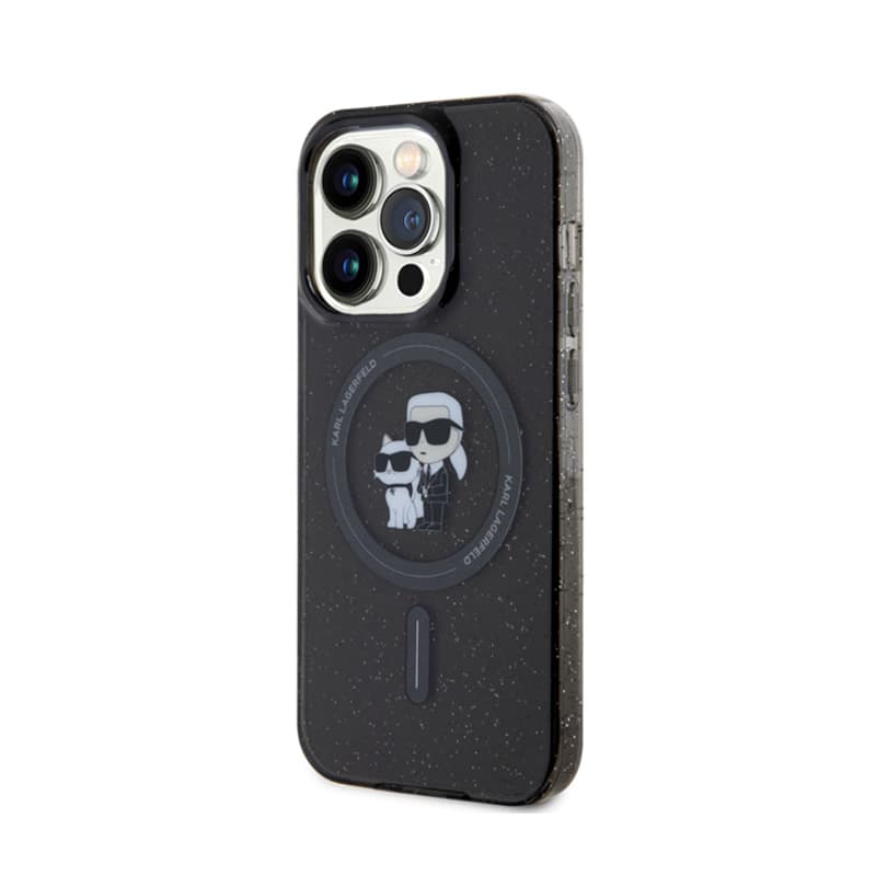 Karl Lagerfeld Karl & Choupette Glitter Magsafe - Case for iPhone 15 Pro (Black) 2