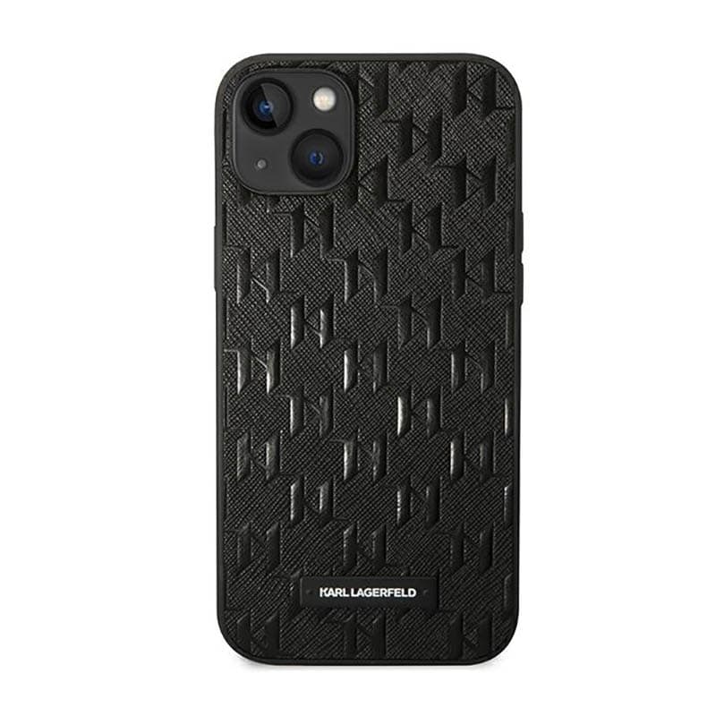Karl Lagerfeld Saffiano Mono Metal Logo - Case for iPhone 14 Plus (Black) 3
