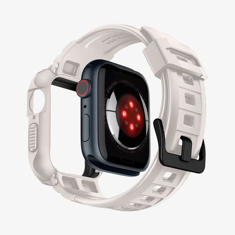 Spigen Rugged Armor Pro - Strap with case for Apple Watch 4/5/6/7/8/9/SE 44/45 mm (Dune Beige) 2