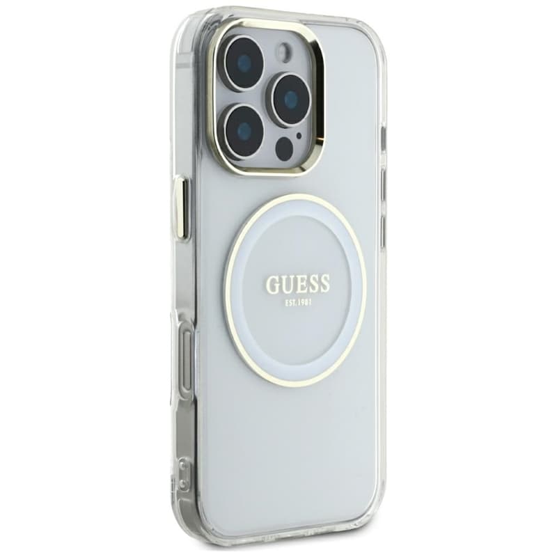Guess IML Metal Colored Circle Classic Logo MagSafe - Case for iPhone 16 Pro Max (white) 4