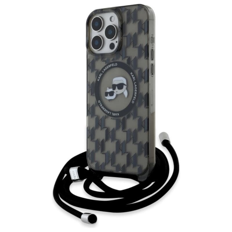 Karl Lagerfeld IML Crossbody Monogram Karl & Choupette Head MagSafe - Case for iPhone 16 Pro (black) 1
