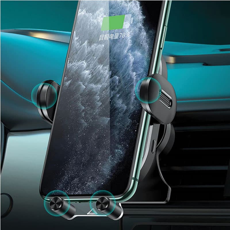 USAMS US-CD132 - Car holder with 15W wireless charging (Black) 5