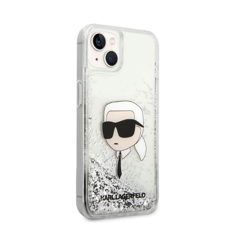 Karl Lagerfeld Liquid Glitter NFT Karl's Head - Case for iPhone 14 Plus (Silver) 4