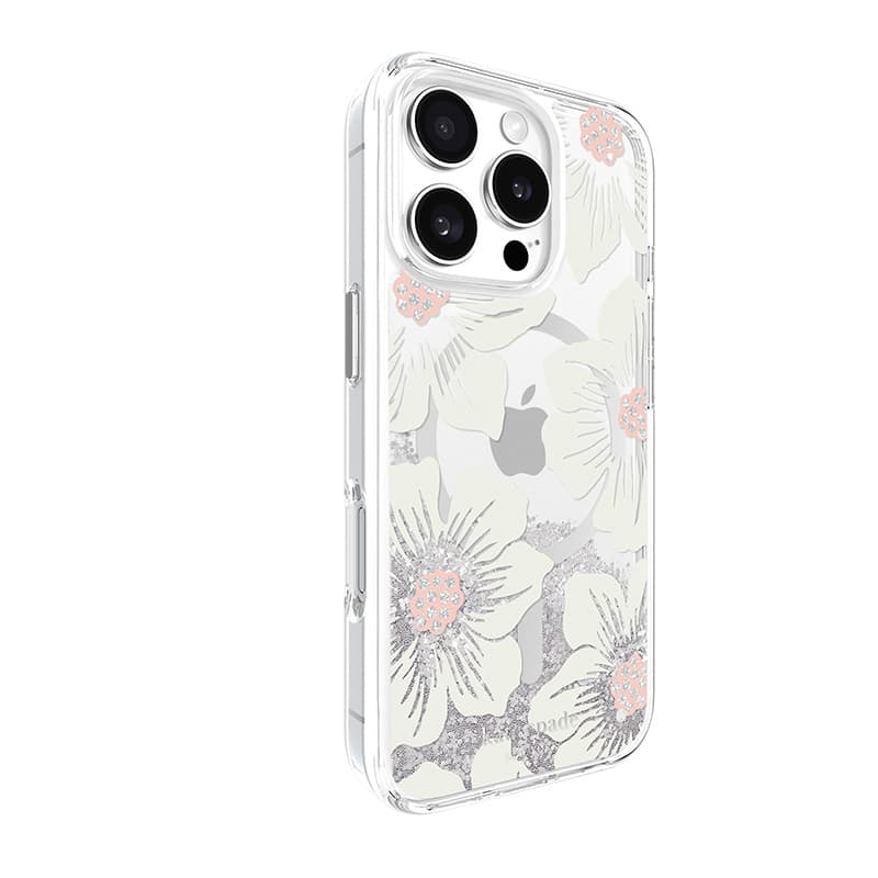 Kate Spade New York Liquid Glitter MagSafe - Case for iPhone 16 Pro (Hollyhock Floral) 3