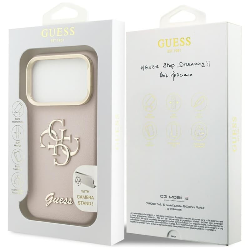 Guess Grained Big 4G & Stand Camera - Case iPhone 17 Pro (pink) 8