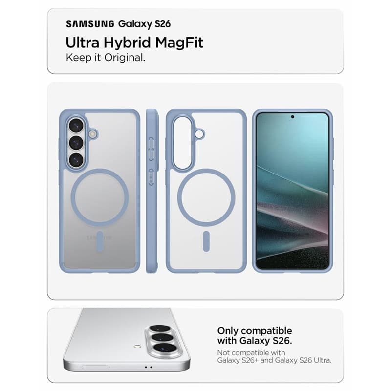 Spigen Ultra Hybrid Mag MagSafe - Case for Samsung Galaxy S26 (Light Blue) 7
