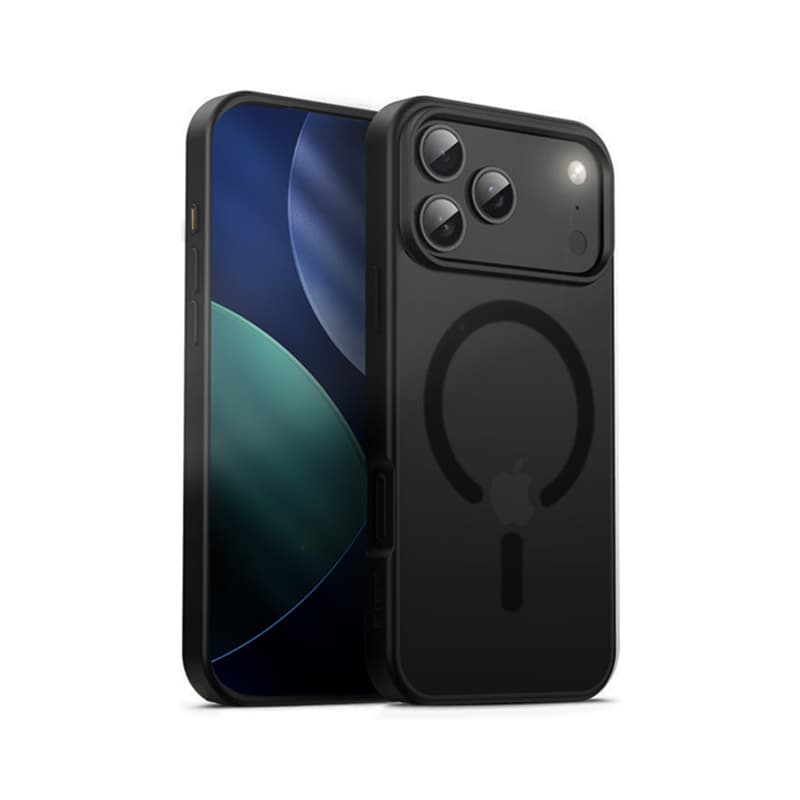 Crong Hybrid Frost MAG Cover - MagSafe iPhone 17 Pro Max Case (Black) 6
