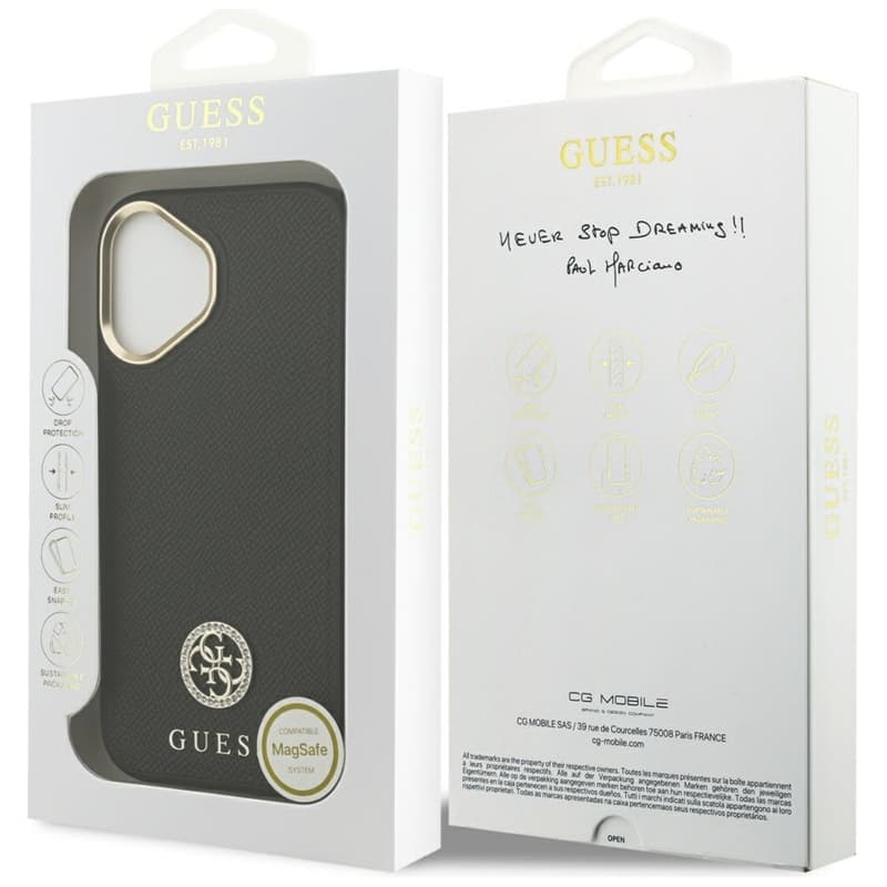 Guess Grained Strass Logo MagSafe - Case iPhone 17 (black) 8