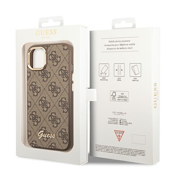 Guess 4G Metal Camera Outline Case - Case for iPhone 14 Plus (Brown) 8