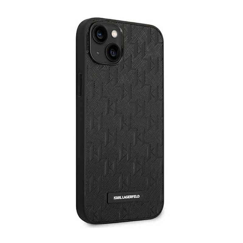 Karl Lagerfeld Saffiano Mono Metal Logo - Case for iPhone 14 Plus (Black) 4