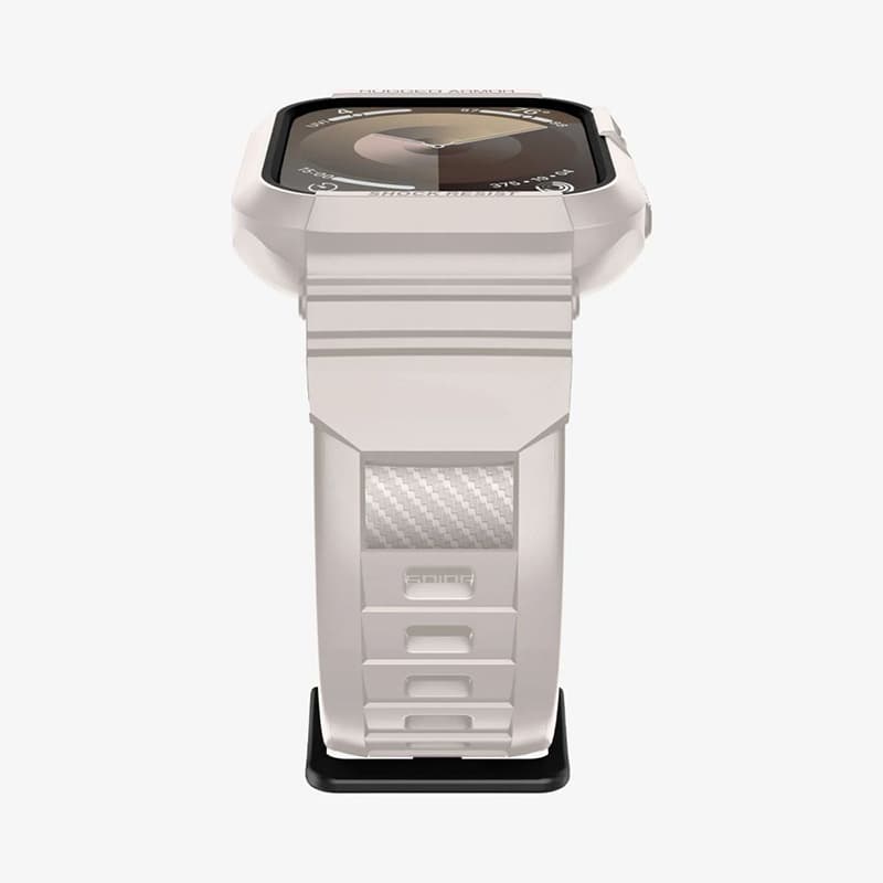 Spigen Rugged Armor Pro - Strap with case for Apple Watch 4/5/6/7/8/9/SE 44/45 mm (Dune Beige) 3