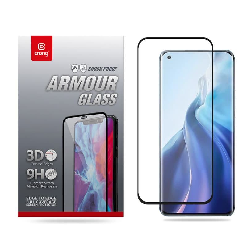 Crong 3D Armor Glass - 9H Full Glue Tempered Glass for Xiaomi Mi 11 Full Screen + Installation Frame 4