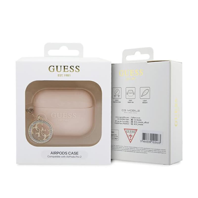 Guess 3D Rubber 4G Diamond Charm - Case for AirPods Pro 2 (Pink) 4