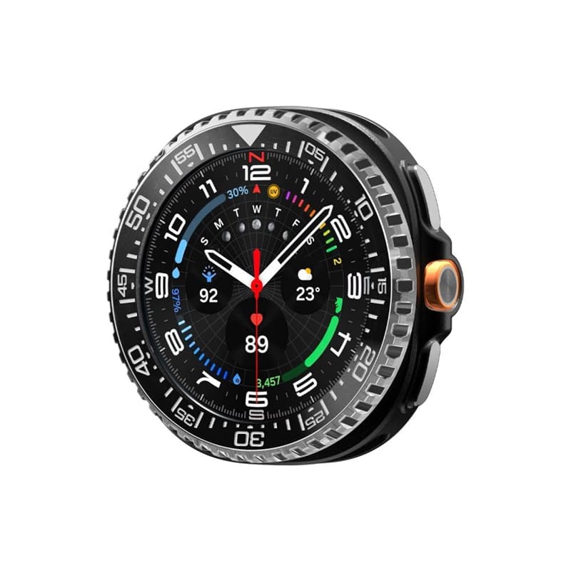 Spigen Bezel Tune Pro Diver - Case / Protective Ring for Samsung Galaxy Watch 8 Classic 46 mm (Silver) 3