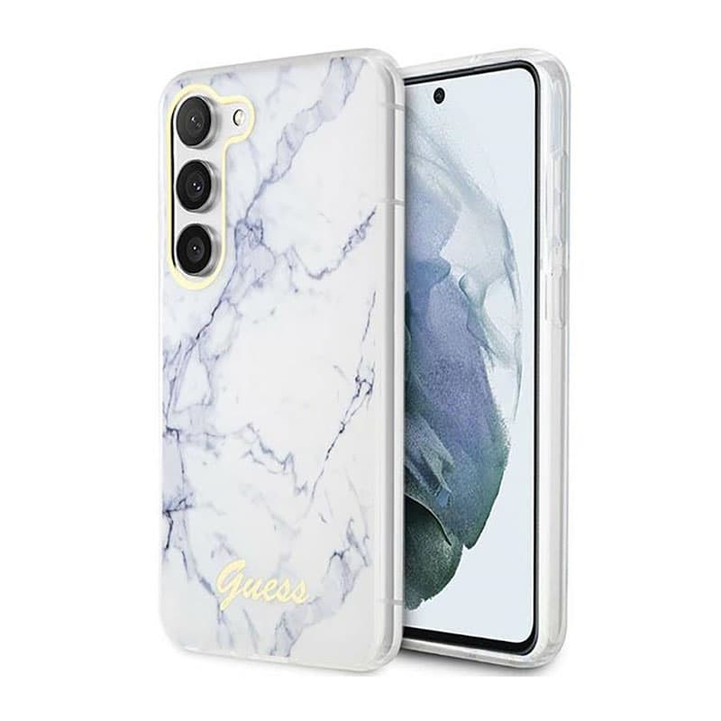 Guess Marble Collection - Case for Samsung Galaxy S23+ (White) 1