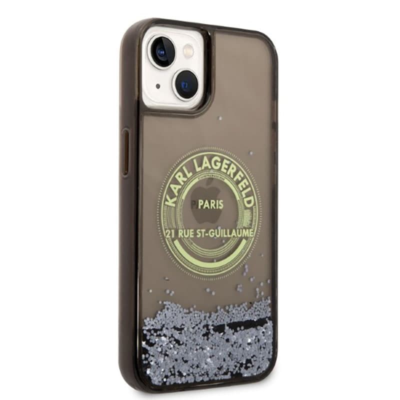 Karl Lagerfeld Liquid Glitter Round RSG Logo Case - Case for iPhone 14 Plus (Black) 4