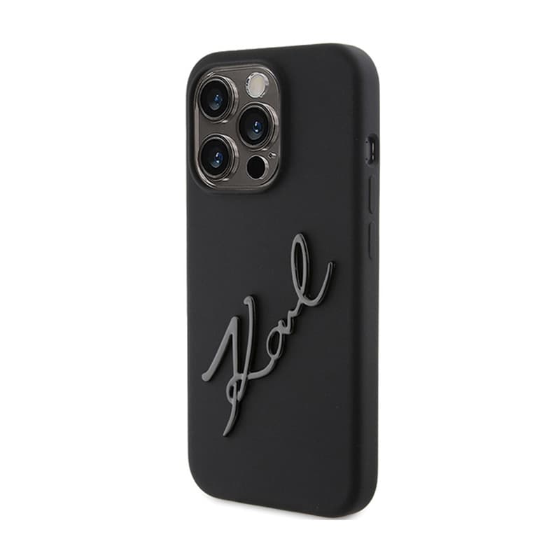 Karl Lagerfeld Silicone Karl Script - iPhone 15 Pro Case (Black) 2