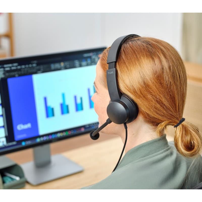 Trust Ayda - Headset with Microphone USB-A/USB-C & ENC (Black) 6