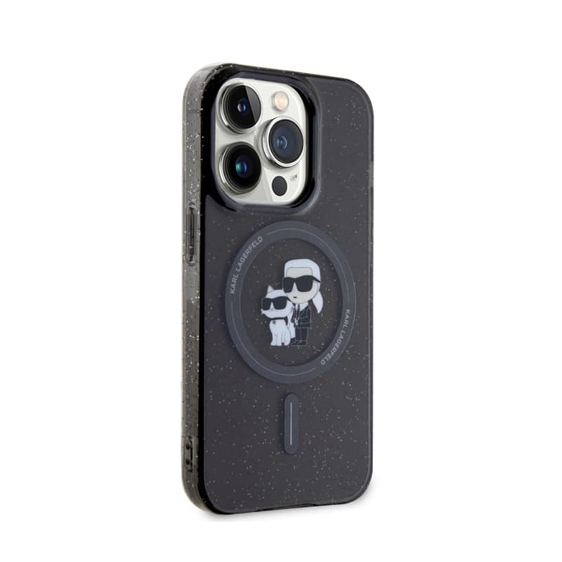 Karl Lagerfeld Karl & Choupette Glitter Magsafe - Case for iPhone 15 Pro (Black) 4