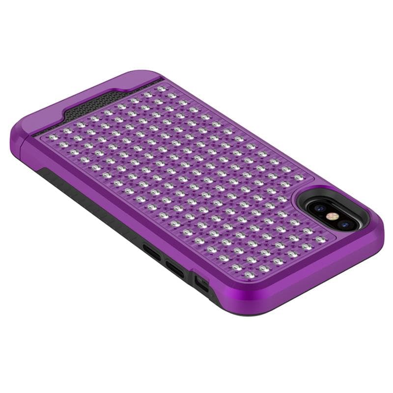 Zizo Star Diamond Hybrid Cover for iPhone X (Purple/Black) 2