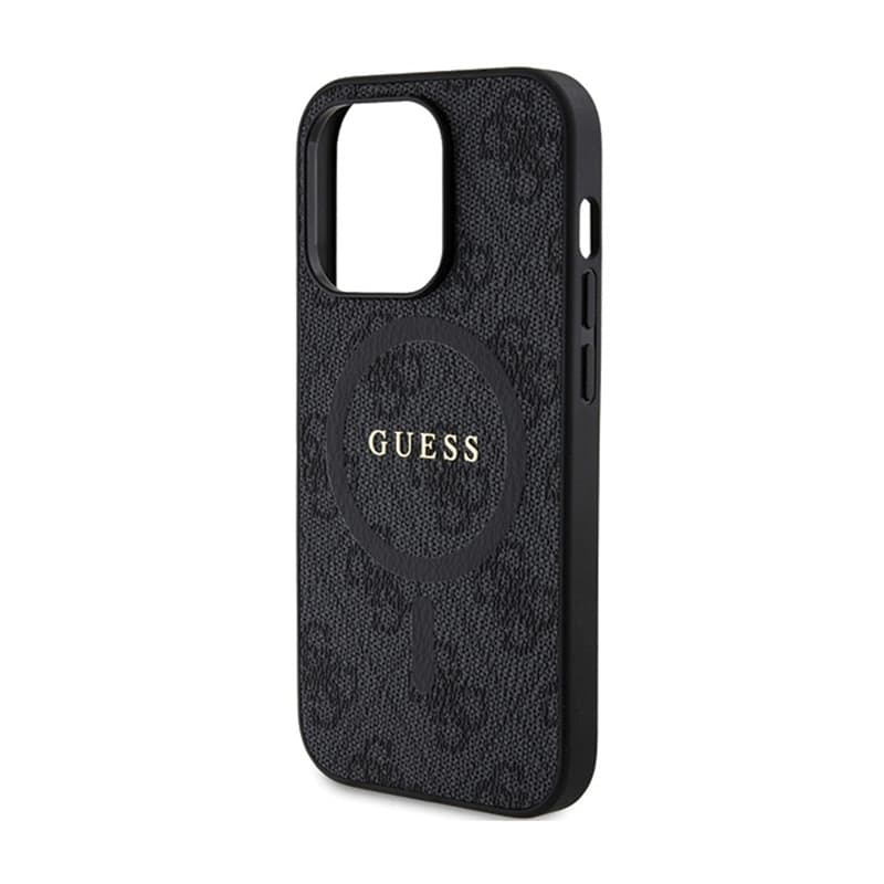 Guess 4G Collection Leather Metal Logo MagSafe - Case for iPhone 14 Pro (black) 6