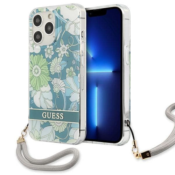 Guess Flower Cord - Cover for iPhone 13 Pro (Green) 1