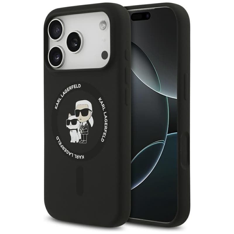 Karl Lagerfeld Silicone Karl & Choupette Ring MagSafe - Case iPhone 17 Pro Max (black)