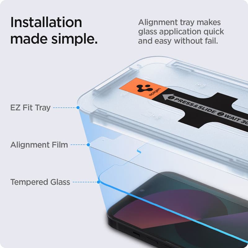 Spigen GLAS.TR EZ FIT 2-Pack - Tempered Glass for iPhone 17e / 16e / 14 / 13 Pro / 13 2 pcs 4