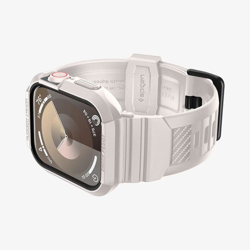 Spigen Rugged Armor Pro - Strap with case for Apple Watch 4/5/6/7/8/9/SE 44/45 mm (Dune Beige) 4