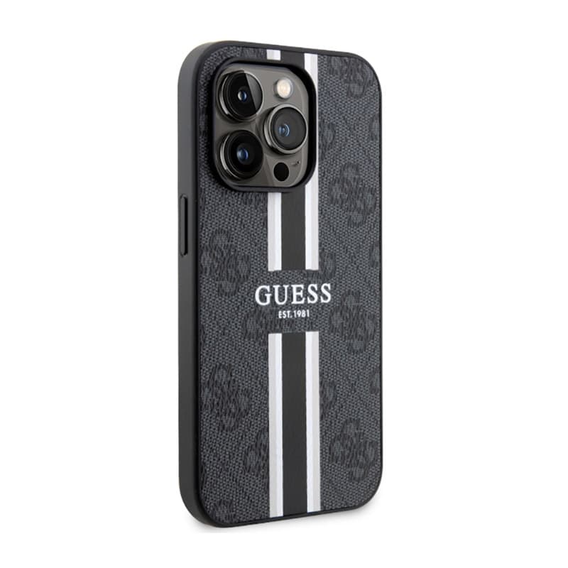 Guess 4G Printed Stripes MagSafe - Case for iPhone 14 Pro (Black) 4