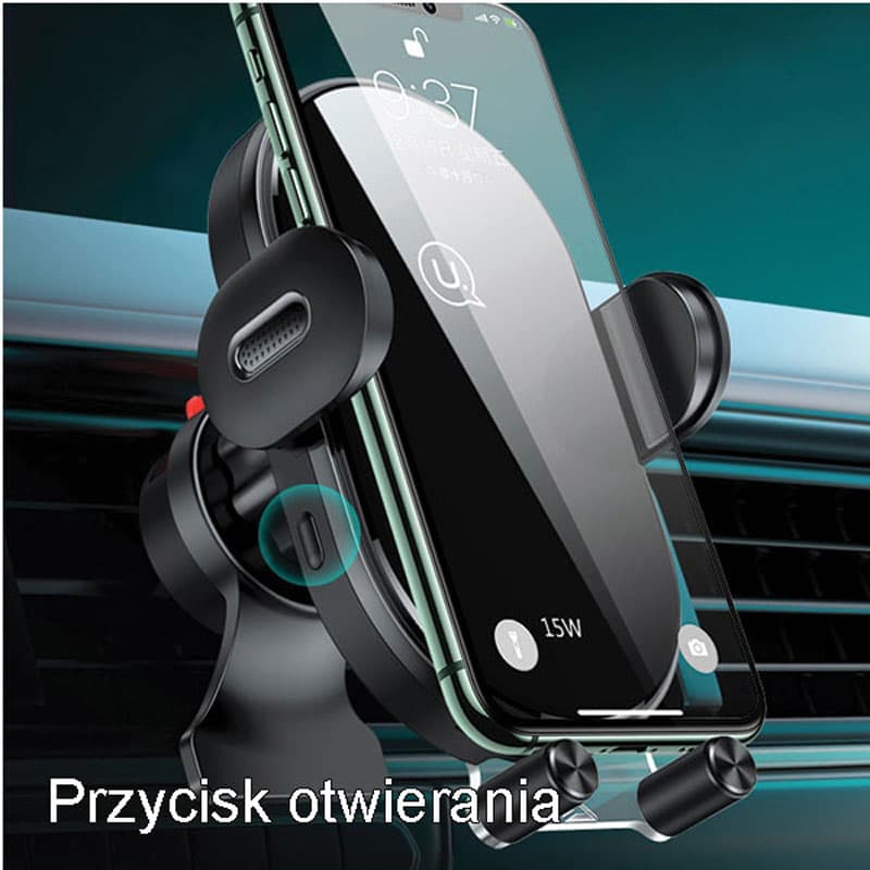 USAMS US-CD132 - Car holder with 15W wireless charging (Black) 7