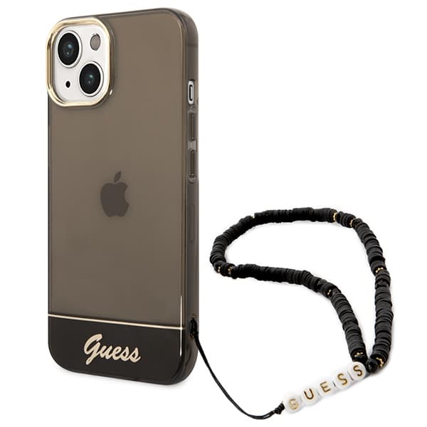 Guess Translucent Pearl Strap - Case for iPhone 14 Plus (Black) 1