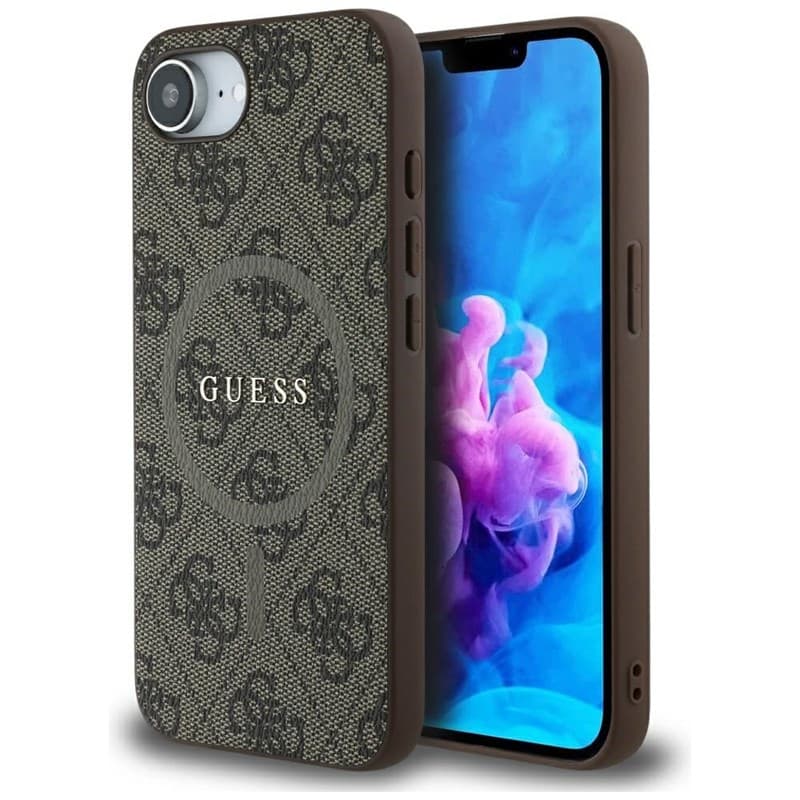 Guess 4G Ring Classic Logo MagSafe - Case for iPhone 16e (brown) 1
