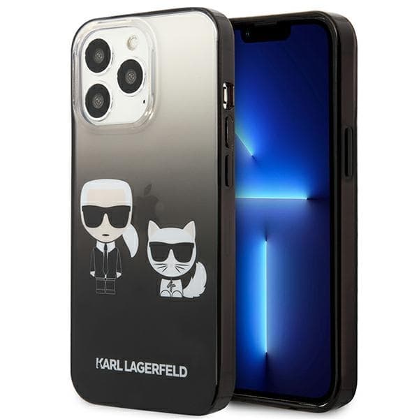 Karl Lagerfeld Gradient Ikonik Karl & Choupette - Case for iPhone 13 Pro (Black) 1