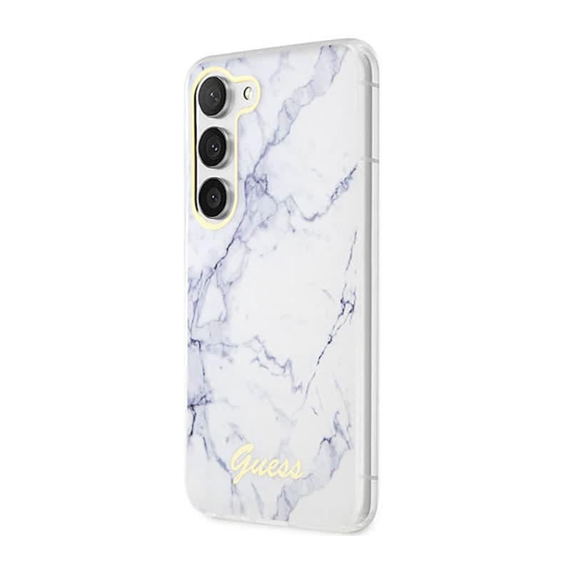 Guess Marble Collection - Case for Samsung Galaxy S23+ (White) 2