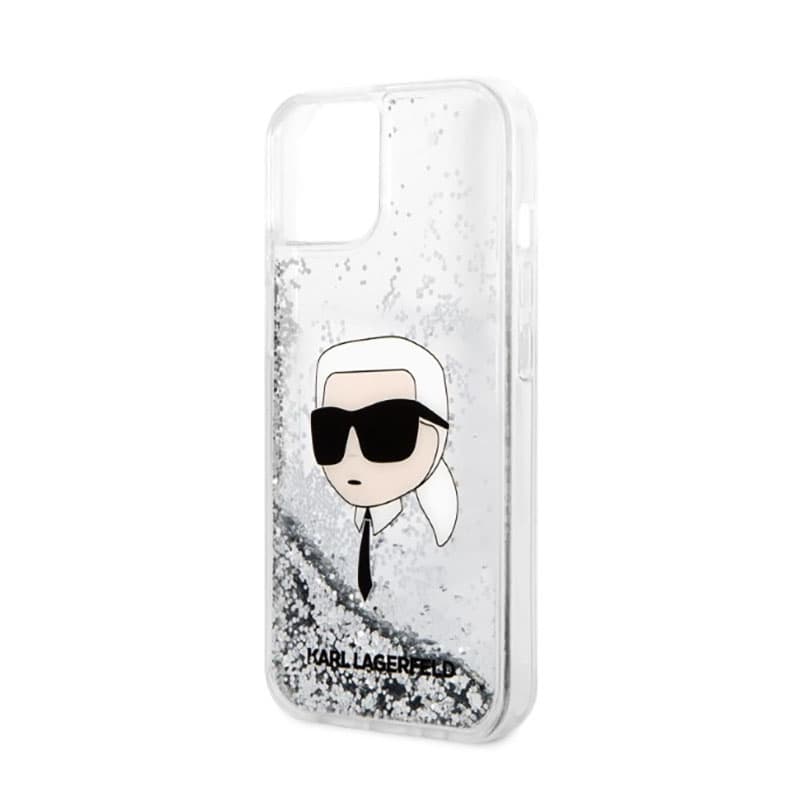 Karl Lagerfeld Liquid Glitter NFT Karl's Head - Case for iPhone 14 Plus (Silver) 6