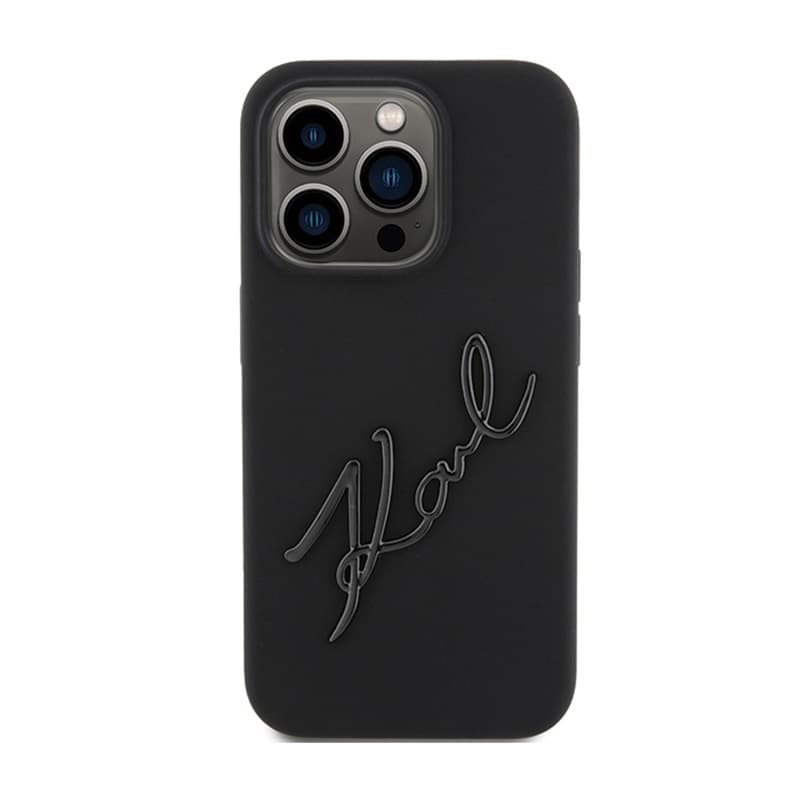 Karl Lagerfeld Silicone Karl Script - iPhone 15 Pro Case (Black) 3