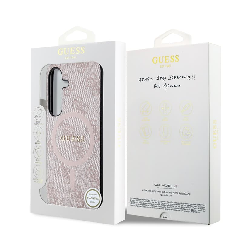 Guess 4G Collection Leather Metal Logo MagSafe - Case Samsung Galaxy S24 (Pink) 8