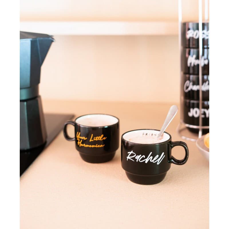 Friends - Ceramic mug set with stand 150ml 6 pcs. 6