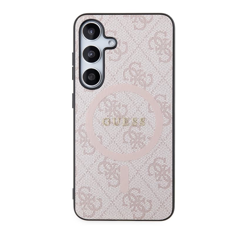 Guess 4G Collection Leather Metal Logo MagSafe - Case Samsung Galaxy S24 (Pink) 3