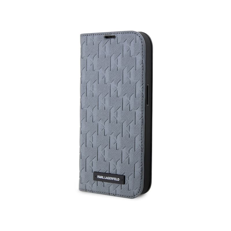 Karl Lagerfeld Booktype Saffiano Monogram - Case for iPhone 14 (Grey) 1